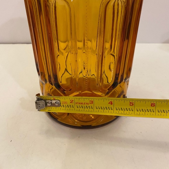 Vintage LE Smith Moon and Stars Amber Glass Canister 11”